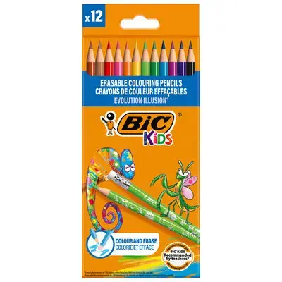 Creioane colorate BIC Evolution Illusion, 12 culori