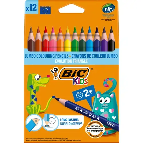Creioane colorate BIC Evolution Triunghiulare, 12 culori