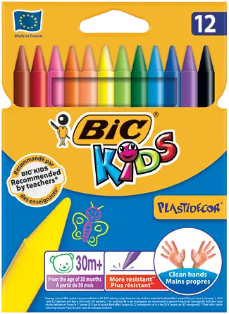 Creioane colorate cerate,12 culori,Bic KIDS PLASTIDECOR