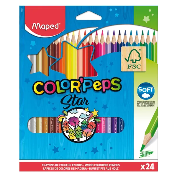 Creioane colorate Color'Peps 24culori/set, Maped