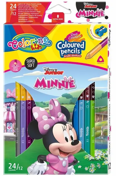 Creioane colorate Colorino Disney Junior Minnie 24 culori (cu ascutitoare)