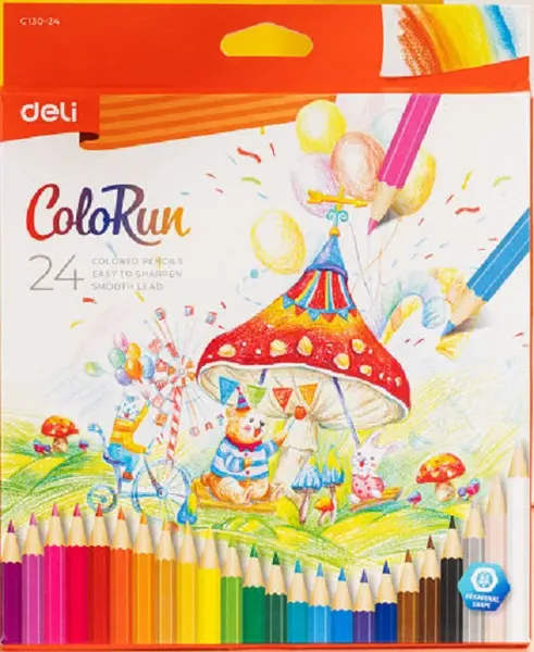 Creioane colorate Deli Colorun - EC130-24, 24 culori