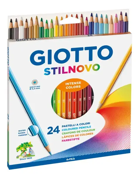 Creioane colorate GIOTTO Stilnovo, 24 culori/cutie