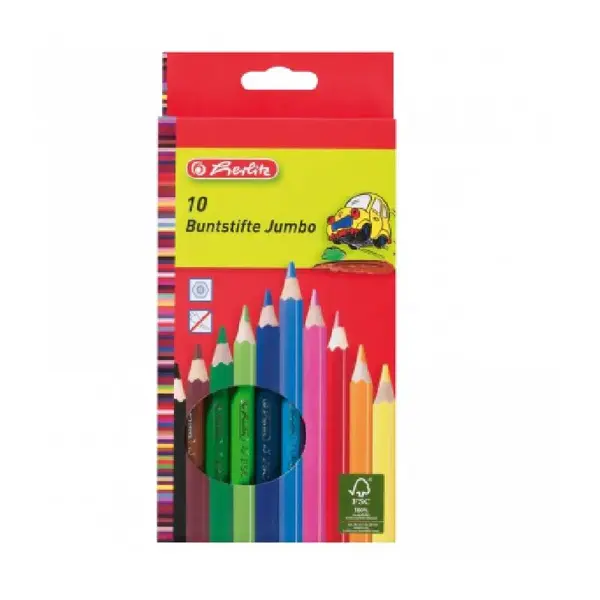 Creioane colorate Jumbo 10 culori/set Herlitz Creioane colorate Jumbo 10 culori/set Herlitz