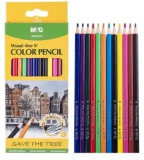 Creioane colorate M&G Woodfree - 12 culori