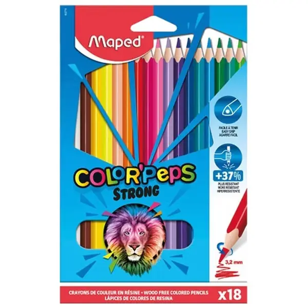 Creioane colorate Maped Color'Peps Strong ,18 culori/set