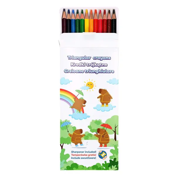 Creioane colorate StrigoSeria Capybara, 12 culori set