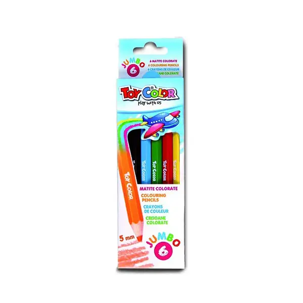 Creioane colorate Toy Color Jumbo 6 culori Creioane colorate Toy Color Jumbo 6 culori
