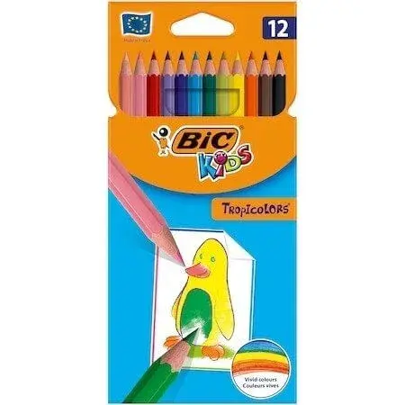Creioane colorate Tropicolors 2.9 mm 12 buc BIC Kids Creioane colorate Tropicolors 2.9 mm 12 buc BIC Kids