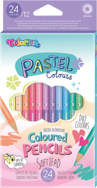 Creioane coloratev Colorino Pastel - 12 culori