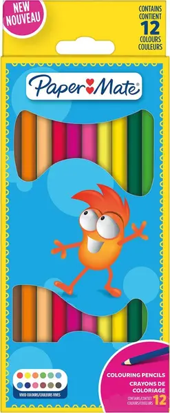 Creioane de colorat Paper Mate Kids - 12 culori