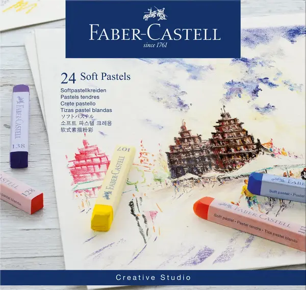 Creioane pastel soft 24 culori Faber-Castell Creioane pastel soft 24 culori Faber-Castell