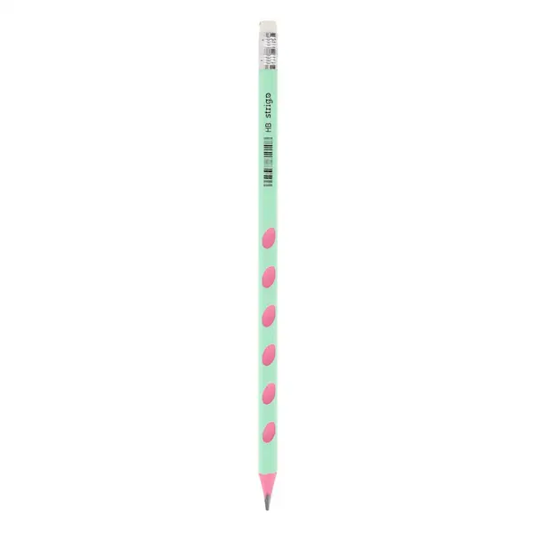 Creioane Strigo plastic HB, cu grip si guma, culori mix