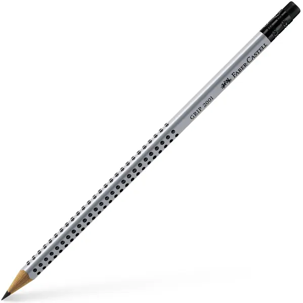 Creion cu grafit Faber-Castell Grip 2001 - HB, cu radieră