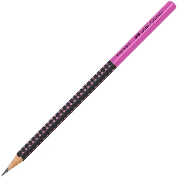 Creion Faber-Castell Grip - HB, negru si roz
