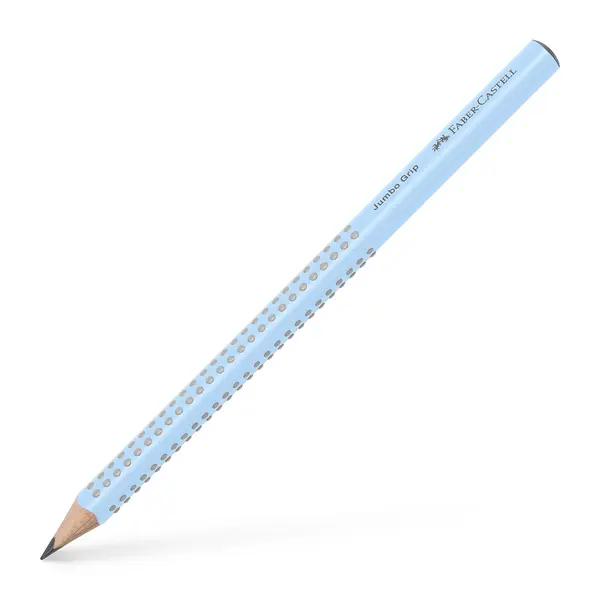 Creion fara guma, Faber-Castell Jumbo Grip, triunghiular, mina B, bleu