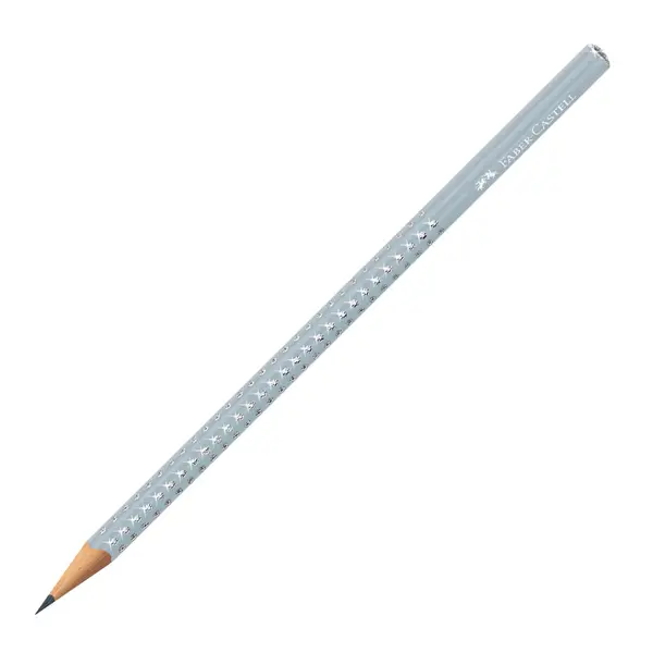 Creion fara guma, Sparkle 2026, mina B, Faber-Castell, gri icy