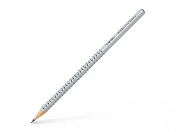 Creion grafit 2B Faber-Castell 2001, triunghiular, cu grip moale