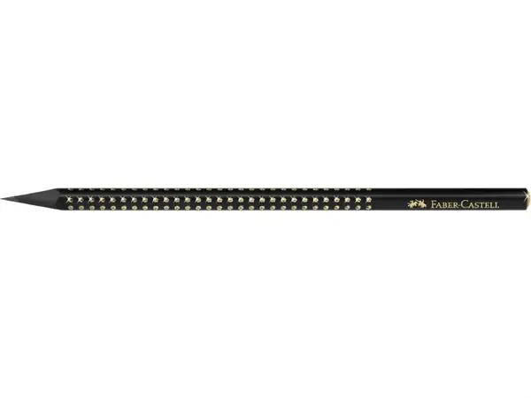 Creion grafit B Faber-Castell Grip Sparkle Midnight Gold