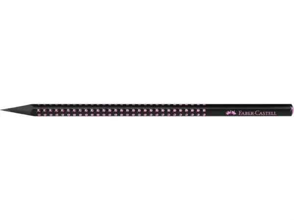 Creion grafit B Sparkle Midnight Rose Faber-Castell, triunghiular