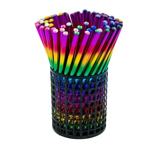 Creion grafit diamant HB, corp curcubeu, acryl