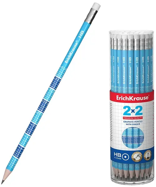 Creion grafit Erich Krause - Cu tabla înmulțirii 2x2, HB