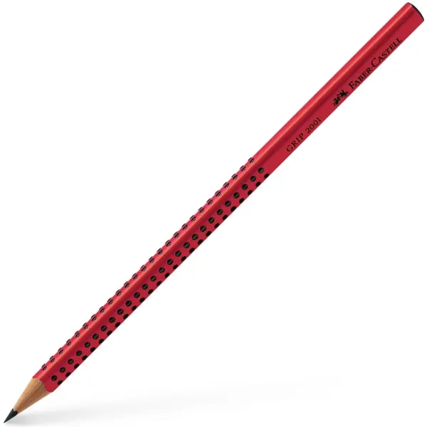 Creion grafit Faber-Castell Grip - 2001, B, roșu