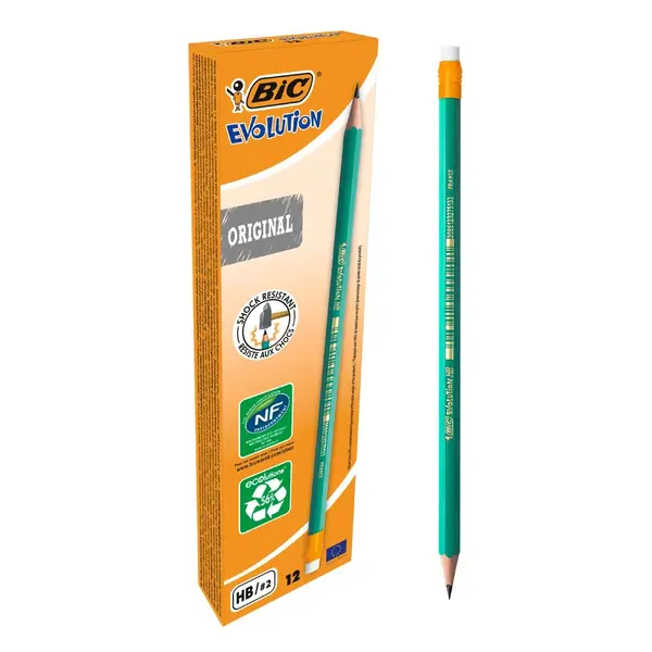 Creion HB + radiera Bic Evolution 655 - engros
