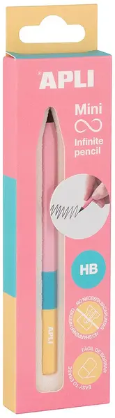 Creion infinit Apli Mini - Cu vârf de rezervă și capac, roz