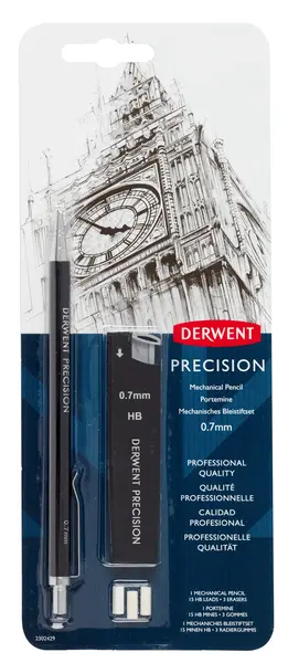 Creion mecanic 0.7 mmHB Derwent Profesional cu rezerve si radiera incluse Creion mecanic 0.7 mmHB Derwent Profesional cu rezerve si radiera incluse