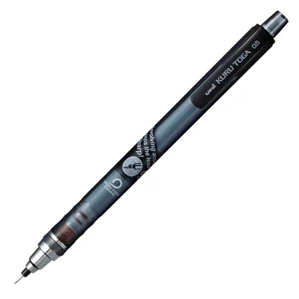 Creion mecanic UNI KURU TOGA, 0.5mm , cu mecanism autoascutire, corp plastic, cu guma de sters