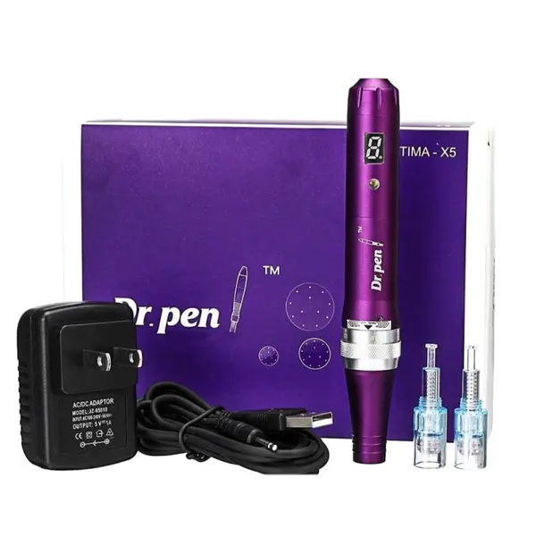 Creion Micro-Ace, Dermapen, Dr. Pen, X5, pentru Electroporare, Wireless, 2x Rezerve 12 ace, Adancime 0.25 - 3.00 mm, 5 viteze