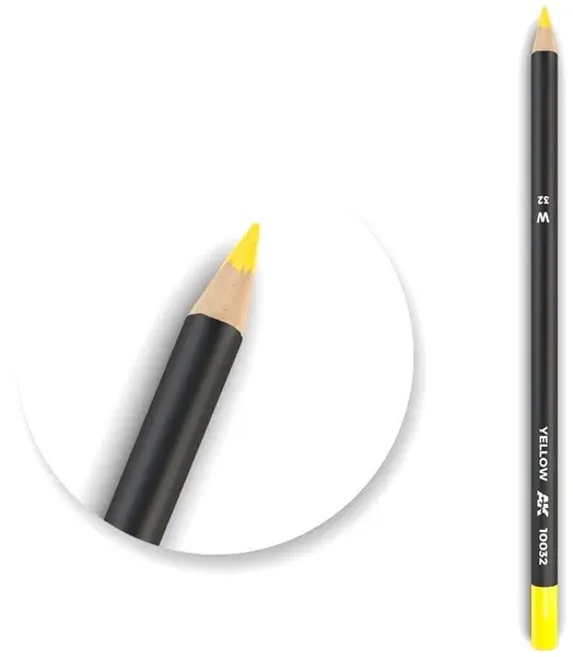 Creion pe baza de apa pentru modelat AK Interactive - Watercolor Pencil Yellow AK10032 (1 buc )