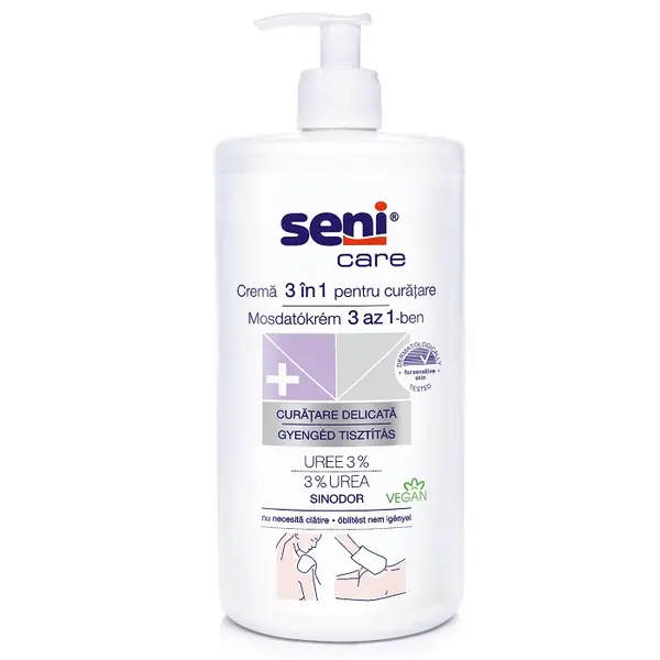 Crema 3 in 1 pentru curatarea pielii sensibile, 1000ml, Seni