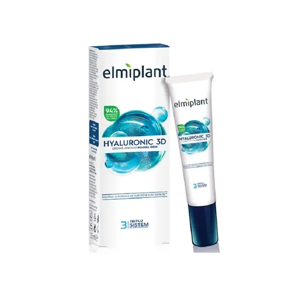 Crema Antirid de Ochi Elmiplant cu Acid Hialuronic, 15 ml