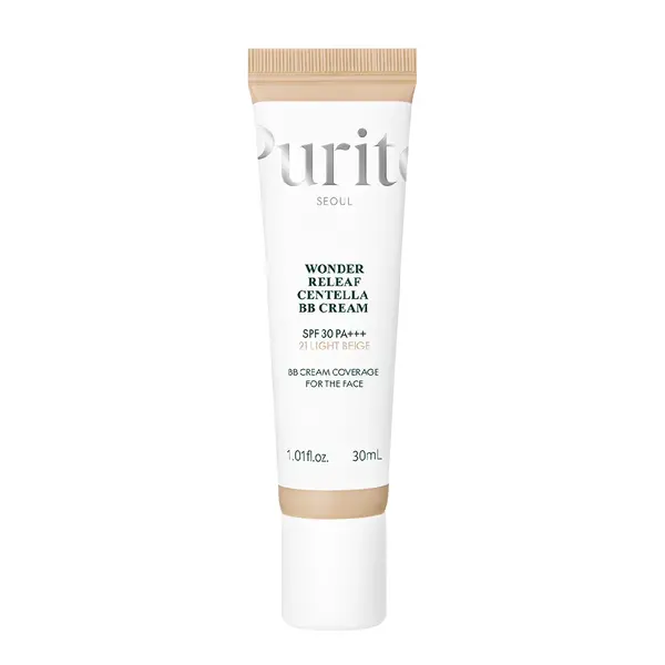 Crema BB multifunctionala cu SPF 30 PA+++, 21 Light Beige, Wonder Releaf Centella, 30 ml, Purito