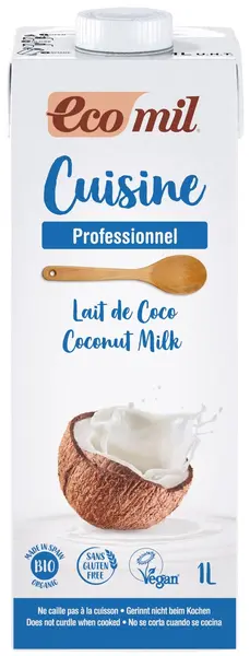 Cremă bio de cocos pentru gătit, 1 l, Ecomil