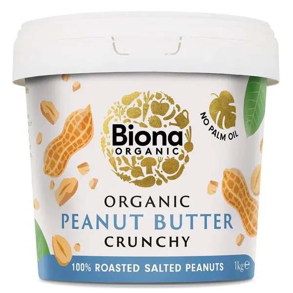 Crema de arahide crunchy bio cu sare 1kg Biona