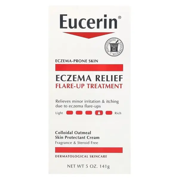 Crema de Corp, Eucerin, Eczema Relief, Flare-Up Treatment, pentru Pielea Predispusa la Eczeme, fara Parfum, 141gr