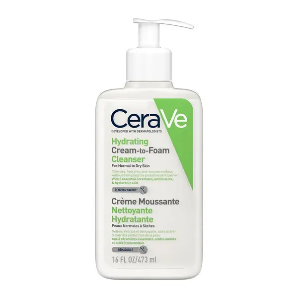 Crema de curatare spumanta si hidratanta pentru ten normal-uscat, CeraVe | 437 ml