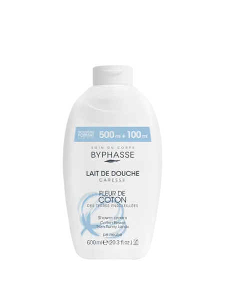 Crema de dus cu flori de bumbac Caresse, 600ml, Byphasse