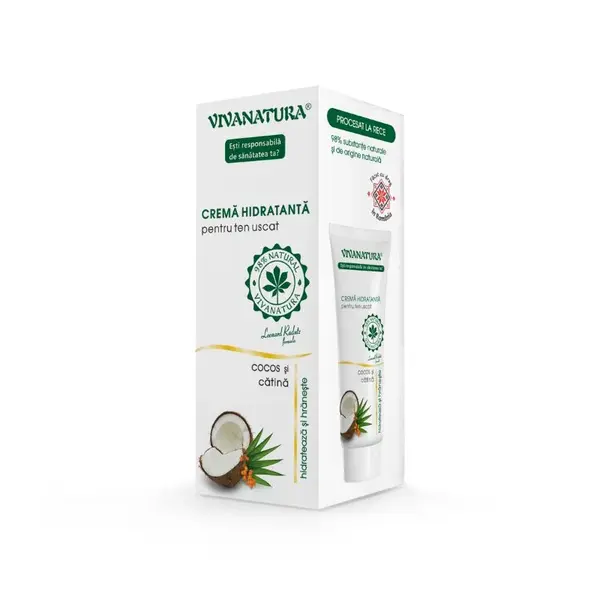 Crema de fata hidratanta pentru ten uscat, 75 ml, VivaNatura