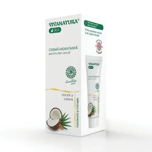 Cremă de Față Hidratantă Pentru Ten Uscat cu Cocos și Cătină, 75ml | Vivanatura