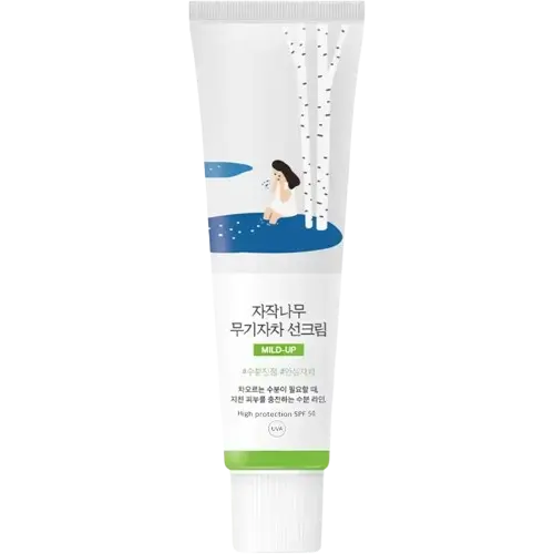 Crema de fata minerala si hidratanta cu SPF 50 Birch Juice Mild-Up, 50ml, Round Lab