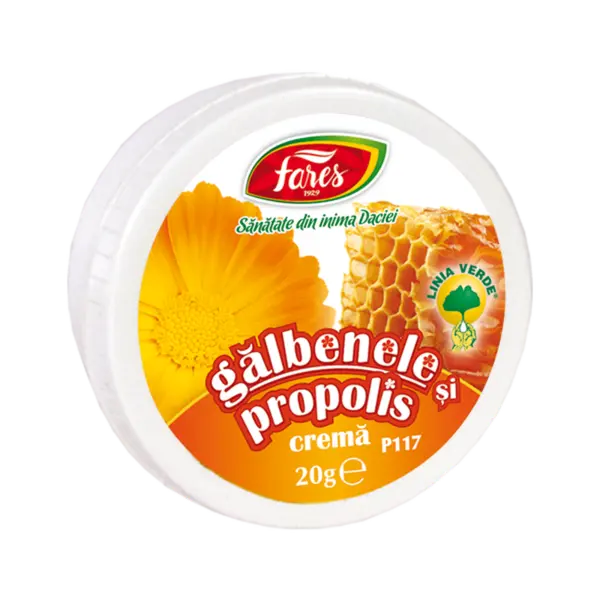 Crema de galbenele si propolis, P117, Fares | 20 gr