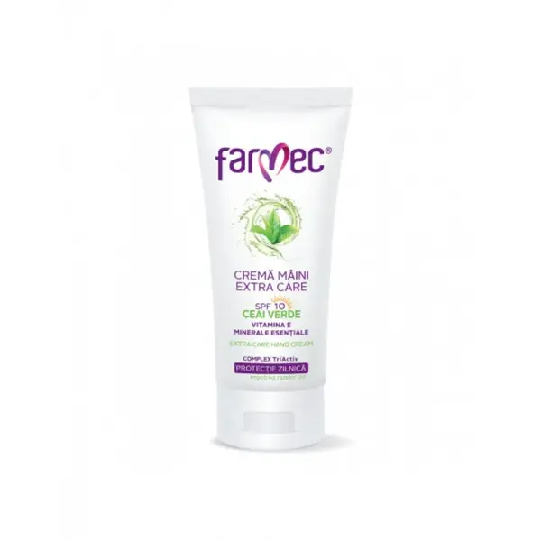 Crema de maini cu SPF 10 si ceai verde Extra Care, 100 ml, Farmec