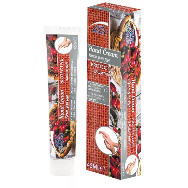 Crema de maini protectiva cu glicerina si extract de macese Miss Magic | 45 ml