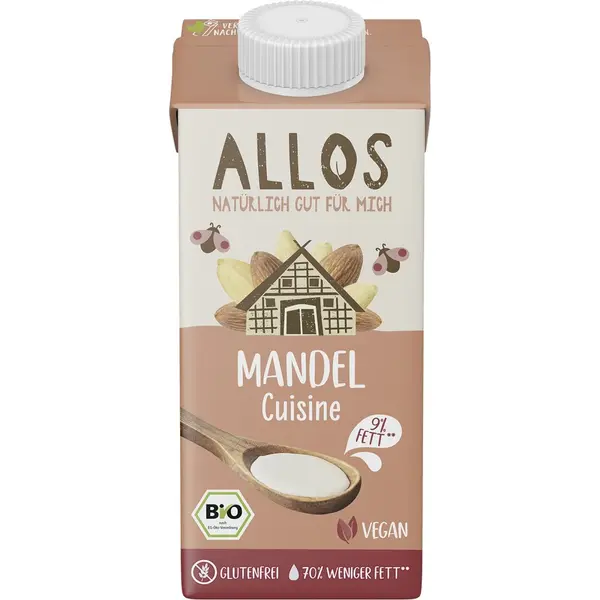 Crema de migdale lichida pentru gatit fara gluten, eco - 200 ml