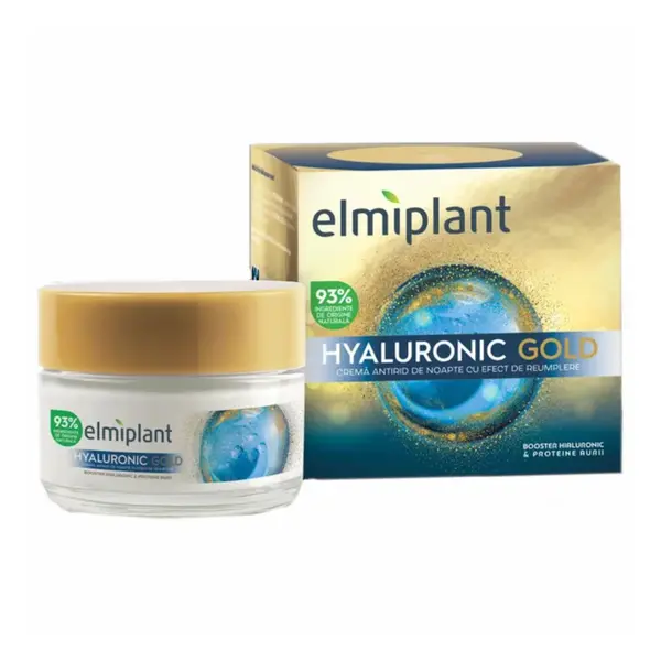 Crema de noapte Hyaluronic Gold, 50ml, Elmiplant