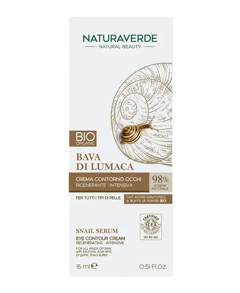 Crema de ochi bio cu extract de melc, 15ml, Natura Verde
